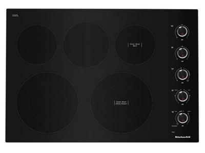 30" KitchenAid Electric Cooktop With 5 Elements And Knob Controls - KCES550HBL