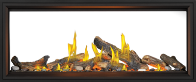 Napoleon Tall Linear Vector 62 See Through Fireplace with Luminous Logs - TLV62LN2