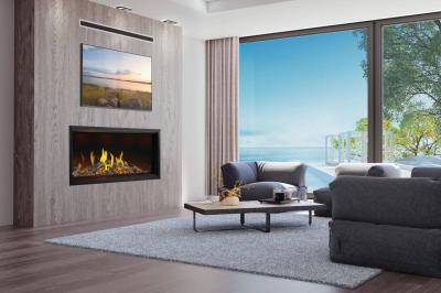 Napoleon Tall Linear Vector 62 Fireplace with Luminous Logs - TLV62LN