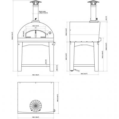 39" Fontana Forni Mangiafuoco Countertop Pizza Oven in Stainless - CA-FTMF-S