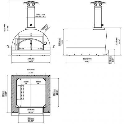 31" Fontana Forni Margherita Countertop Pizza Oven in Stainless- CA-FTMAR-S