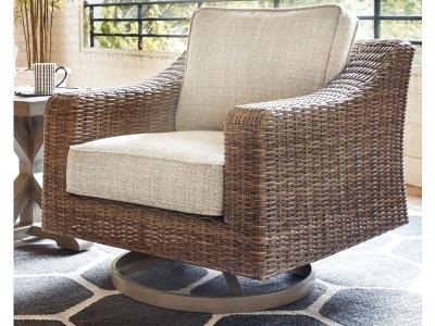 Signature Design by Ashley Beachcroft Outdoor Swivel Lounge with Cushion - P791-821