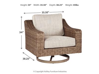 Signature Design by Ashley Beachcroft Outdoor Swivel Lounge with Cushion - P791-821
