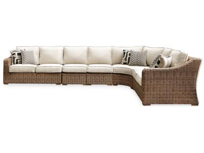 Signature Design by Ashley Beachcroft 5-Piece Outdoor Sectional with Coffee Table and 2 End Tables - P791P10