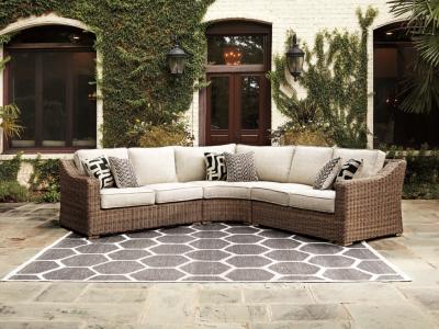 Signature Design by Ashley Beachcroft 3-Piece Outdoor Sectional with Coffee Table and 2 End Tables - P791P9