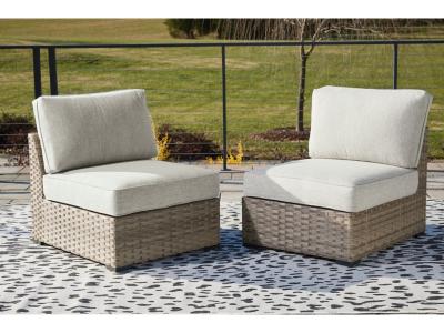Signature Design by Ashley Calworth Outdoor Armless Chair with Cushion (Set of 2) - P458-846