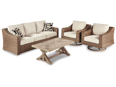Signature Design by Ashley Beachcroft Outdoor Sofa with Coffee Table and 2 End Tables - P791P15