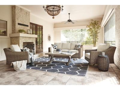 Signature Design by Ashley Beachcroft Outdoor Sofa with Coffee Table and 2 End Tables - P791P15
