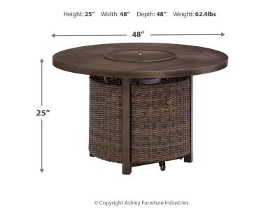 Signature Design by Ashley Paradise Trail Outdoor Fire Pit Table with 4 Lounge Chairs - P750P7
