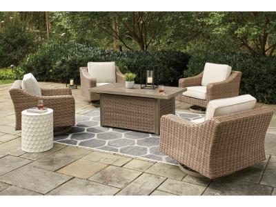 Signature Design by Ashley Beachcroft 5-Piece Outdoor Fire Pit Table with 4 Chairs - P791P17