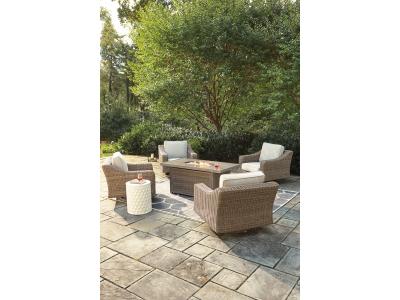 Signature Design by Ashley Beachcroft 5-Piece Outdoor Fire Pit Table with 4 Chairs - P791P17