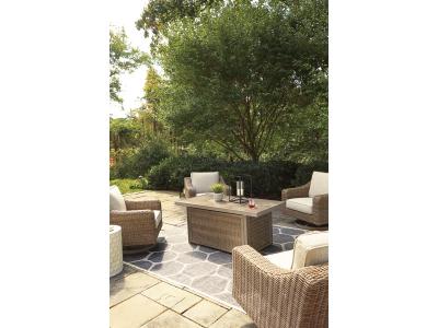 Signature Design by Ashley Beachcroft 5-Piece Outdoor Fire Pit Table with 4 Chairs - P791P17