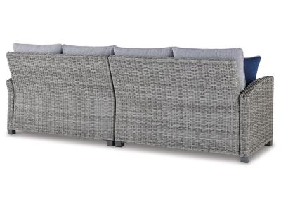 Signature Design by Ashley Naples Beach Outdoor Right and Left-arm Facing Loveseat with Cushion (Set of 2) - P439-854