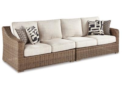 Signature Design by Ashley Beachcroft 4-Piece Outdoor Sectional, 2 Arm Chairs, Lounge Chair and Bench - P791P18