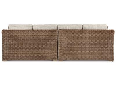 Signature Design by Ashley Beachcroft 4-Piece Outdoor Sectional, 2 Arm Chairs, Lounge Chair and Bench - P791P18