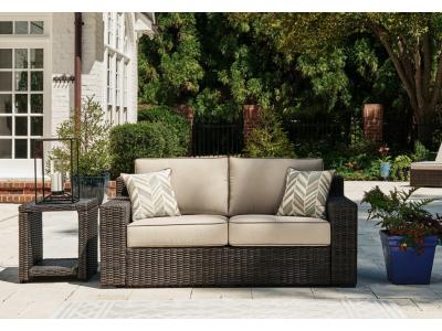 Signature Design by Ashley Coastline Bay Outdoor Loveseat with Cushion - P784-835
