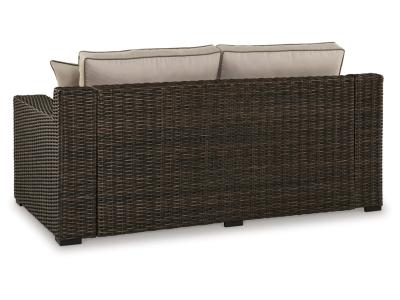 Signature Design by Ashley Coastline Bay Outdoor Loveseat with Cushion - P784-835