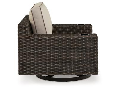 Signature Design by Ashley Coastline Bay Outdoor Swivel Lounge with Cushion - P784-821