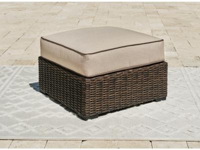 Signature Design by Ashley Coastline Bay Outdoor Ottoman with Cushion - P784-814
