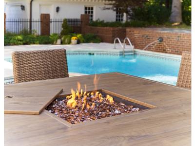Signature Design by Ashley Walton Bridge Outdoor Bar Table with Fire Pit - P749-665