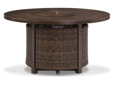 Signature Design by Ashley Paradise Trail Outdoor Loveseat, Fire Pit Table and 2 Lounge Chairs - P750P9