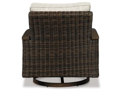 Signature Design by Ashley Paradise Trail Outdoor Loveseat, Fire Pit Table and 2 Lounge Chairs - P750P9