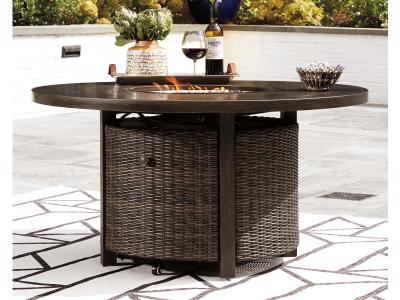 Signature Design by Ashley Paradise Trail Outdoor Loveseat, Fire Pit Table and 2 Lounge Chairs - P750P9