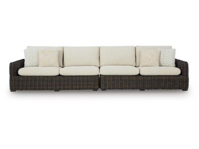 Signature Design by Ashley Kimora Outdoor Right and Left-arm Facing Loveseat with Cushion (Set of 2) - P711-854