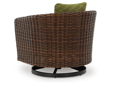 Signature Design by Ashley Horizon Hall Outdoor Swivel Lounge Chair with Cushion - P572-821