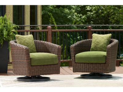 Signature Design by Ashley Horizon Hall Outdoor Swivel Lounge Chair with Cushion - P572-821