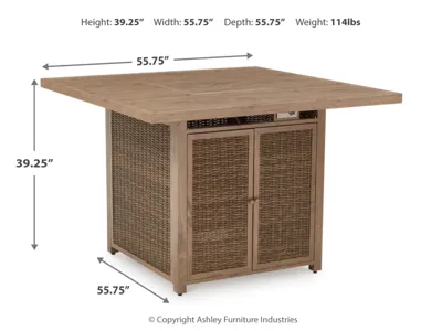 Signature Design by Ashley Walton Bridge Outdoor Bar Table and 4 Barstools - P749P1