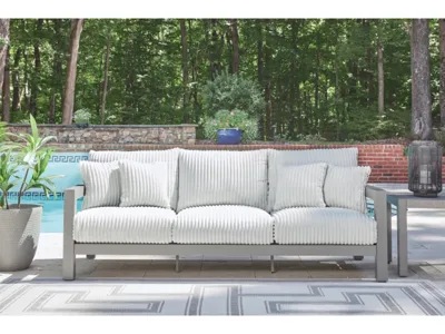 Signature Design by Ashley Hurley Park Outdoor Sofa, 2 Lounge Chairs and Coffee Table - PCP695P2