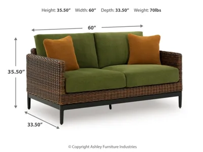 Signature Design by Ashley Horizon Hall Outdoor Sofa, 2 Lounge Chairs, Ottoman and Coffee Table - P572P3