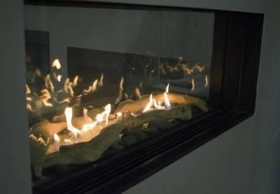 48" Sierra Flame 4 Sided See Through Gas Fireplace - LYON-48-NG
