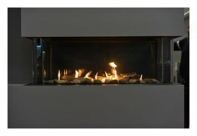 48" Sierra Flame 4 Sided See Through Gas Fireplace - LYON-48-NG