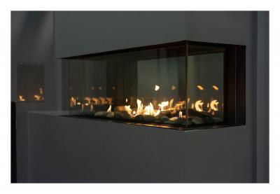 48" Sierra Flame 4 Sided See Through Gas Fireplace - LYON-48-NG