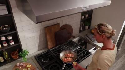 48" KitchenAid Wall Mounted Range Hood Canopy in Stainless Steel - KVWC958KSS