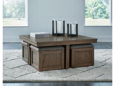 Signature Design by Ashley Boardernest Coffee Table with 4 Stools - T738-20