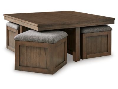 Signature Design by Ashley Boardernest Coffee Table with 4 Stools - T738-20