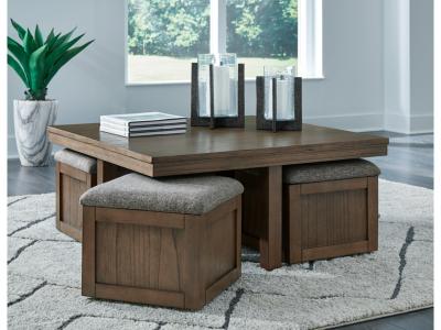 Signature Design by Ashley Boardernest Coffee Table with 4 Stools - T738-20