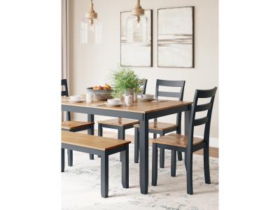 Signature Design by Ashley Gesthaven Dining Table with 4 Chairs and Bench (Set of 6) - D399-325