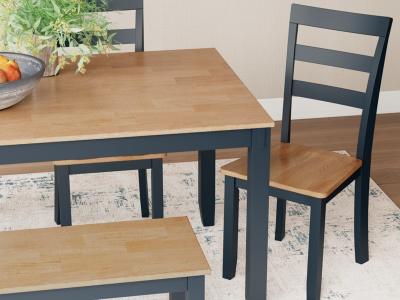 Signature Design by Ashley Gesthaven Dining Table with 4 Chairs and Bench (Set of 6) - D399-325