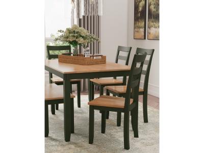 Signature Design by Ashley Gesthaven Dining Table with 4 Chairs and Bench (Set of 6) - D401-325