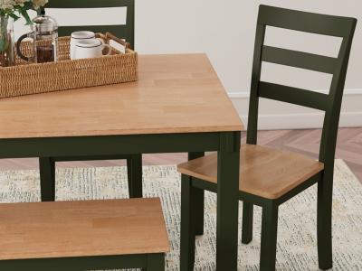 Signature Design by Ashley Gesthaven Dining Table with 4 Chairs and Bench (Set of 6) - D401-325