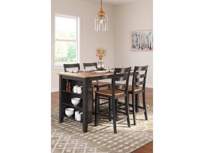 Signature Design by Ashley Gesthaven Counter Height Dining Table and 4 Barstools - D396D2