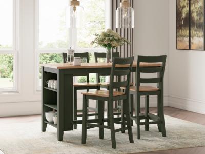 Signature Design by Ashley Gesthaven Counter Height Dining Table and 4 Barstools - D401D2