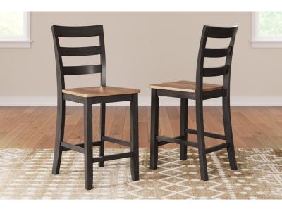 Signature Design by Ashley Gesthaven Counter Height Dining Table and 2 Barstools - D396D3