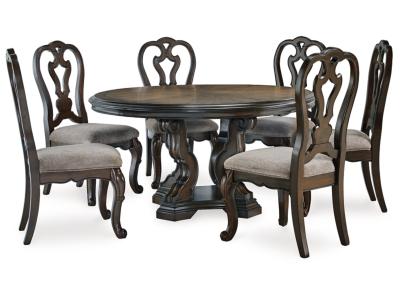 Signature Design by Ashley Maylee Dining Table and 6 Chairs - D947D8