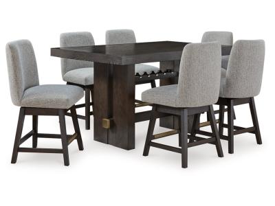 Signature Design by Ashley Burkhaus Counter Height Dining Table and 6 Barstools - D984D6