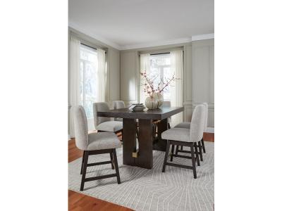 Signature Design by Ashley Burkhaus Counter Height Dining Table and 6 Barstools - D984D6